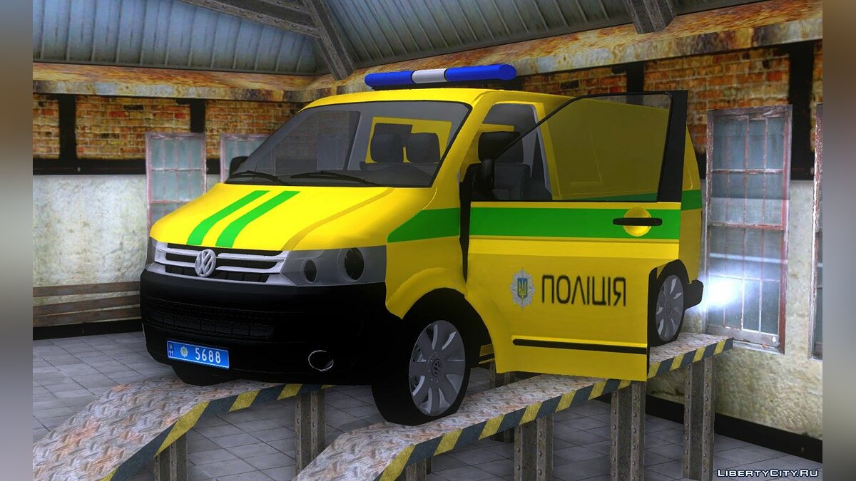 Скачать Volkswagen Transporter T5 Полиция (Инкассация) Украины для GTA San  Andreas