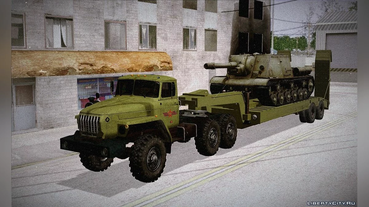 УРАЛ 4320 и Трал с ИСУ-152 / GTA San Andreas
