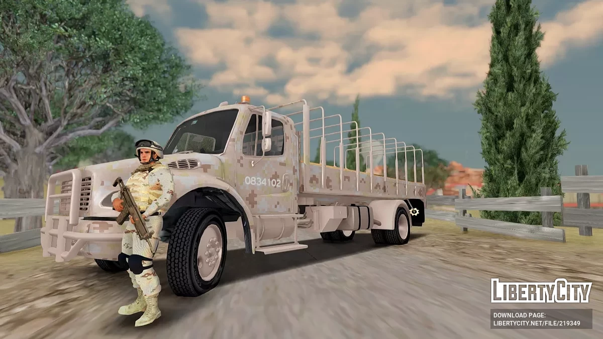 Camion Freightliner M2 Sedena en Cromatica Desierto / GTA San Andreas