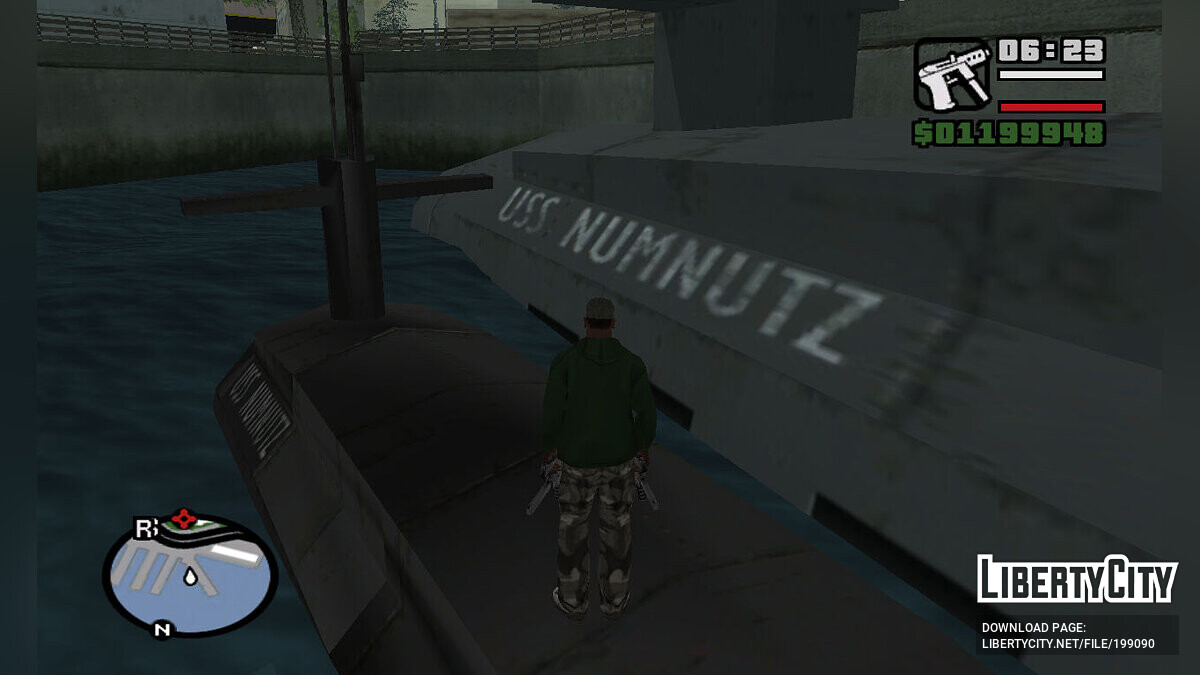 Скачать Подводная лодка USS Numnutz вместо Skimmer для GTA San Andreas