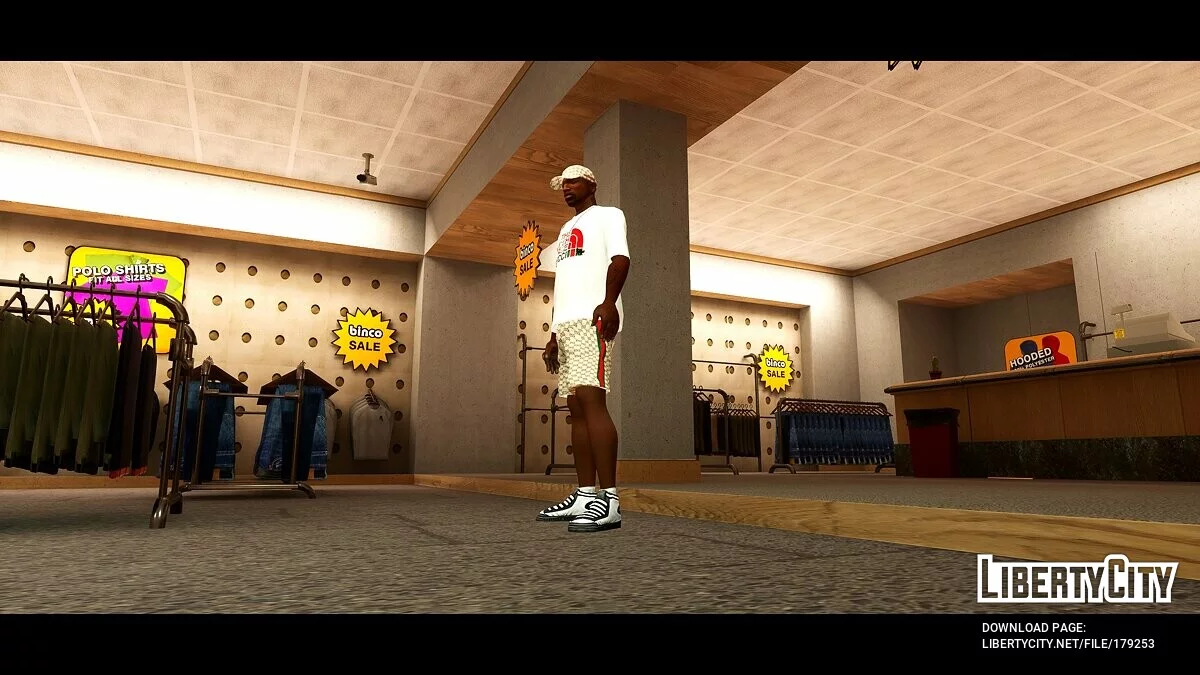 Белая футболка The North Face Gucci Cat / GTA San Andreas: The Definitive Edition