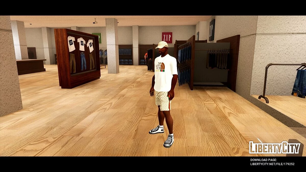 Белая футболка The North Face Gucci / GTA San Andreas: The Definitive Edition