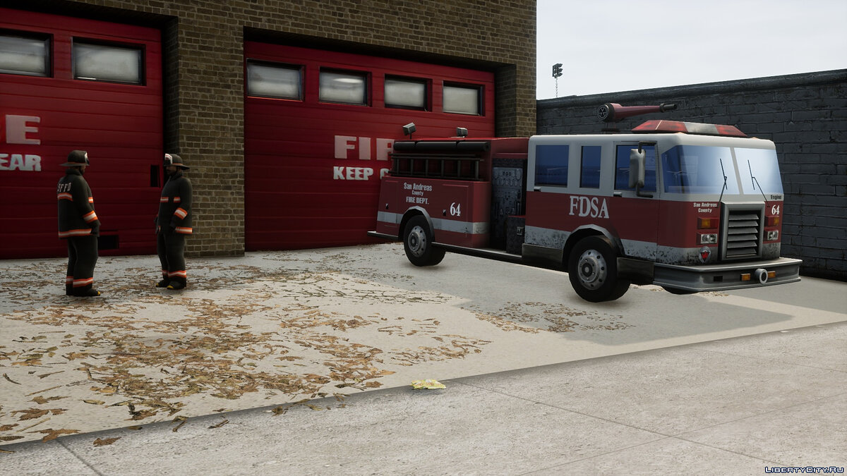 Реалистичная пожарная станция в Сан-Фиерро для GTA San Andreas: The Definitive Edition - Картинка #2