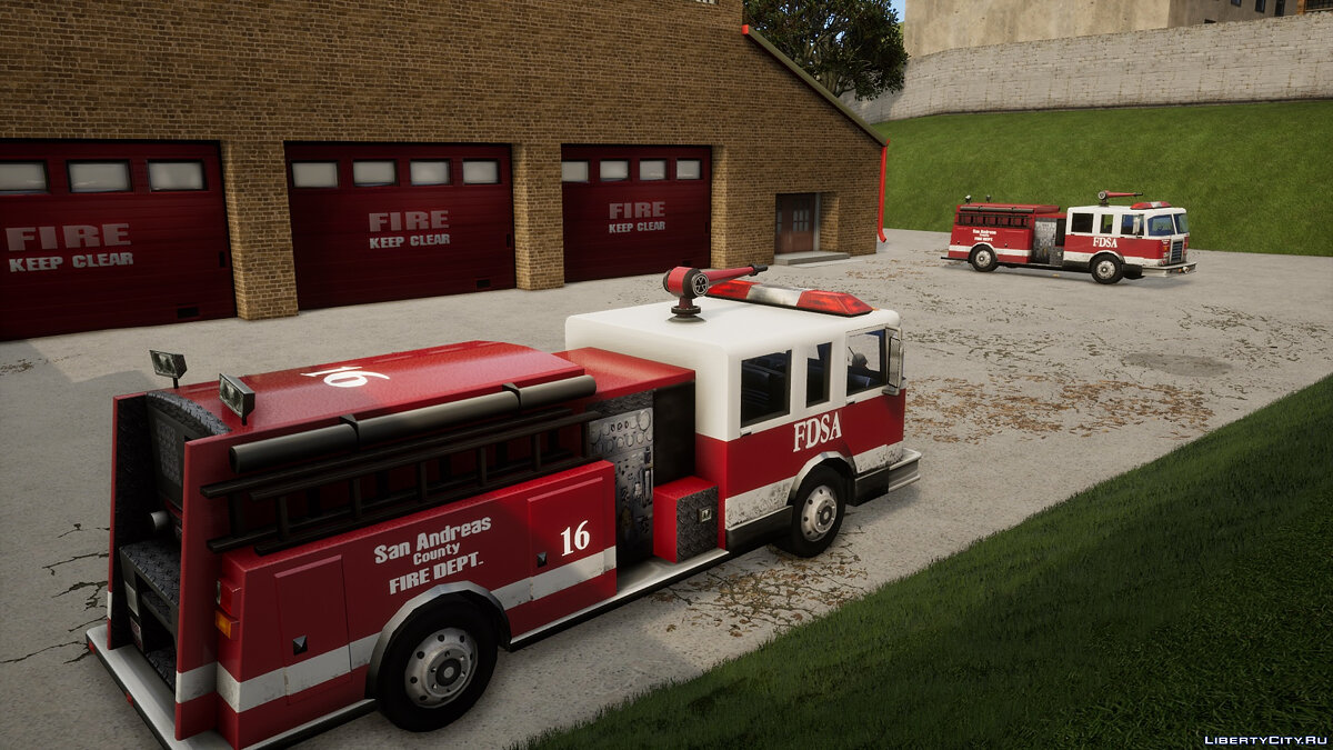 Реалистичная пожарная станция в Сан-Фиерро для GTA San Andreas: The Definitive Edition - Картинка #6