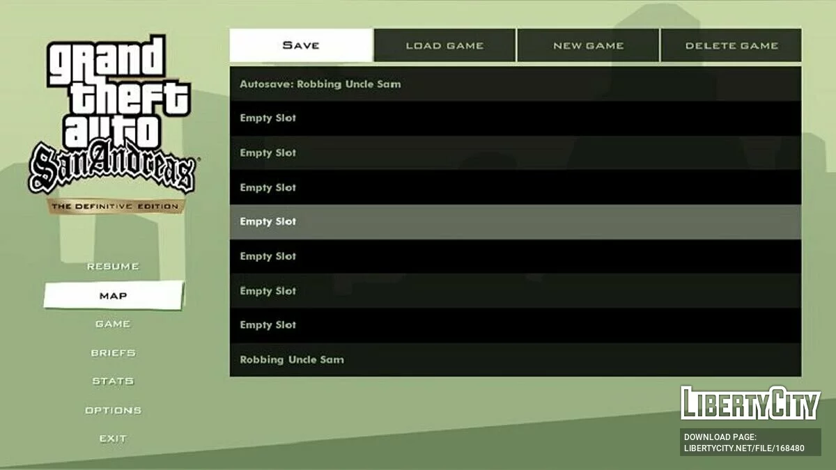 Сохранить игру в любом месте / GTA San Andreas: The Definitive Edition