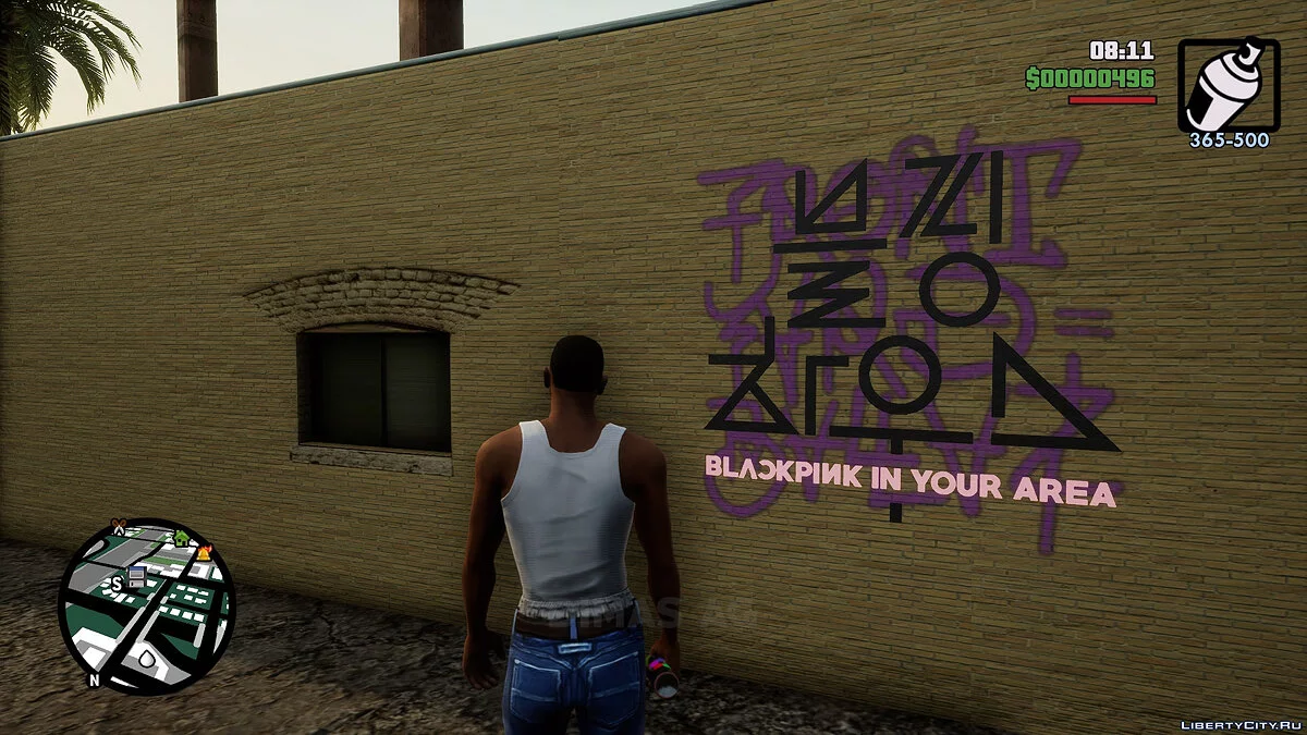 BLACKPINK граффити (Замена тегов Grove Street) / GTA San Andreas: The Definitive Edition