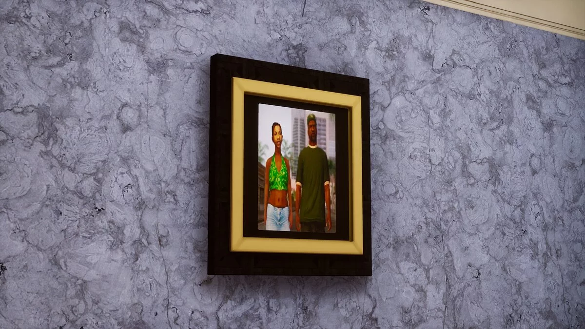 Фото Шона и Кэндл в доме на Grove Street / GTA San Andreas: The Definitive Edition