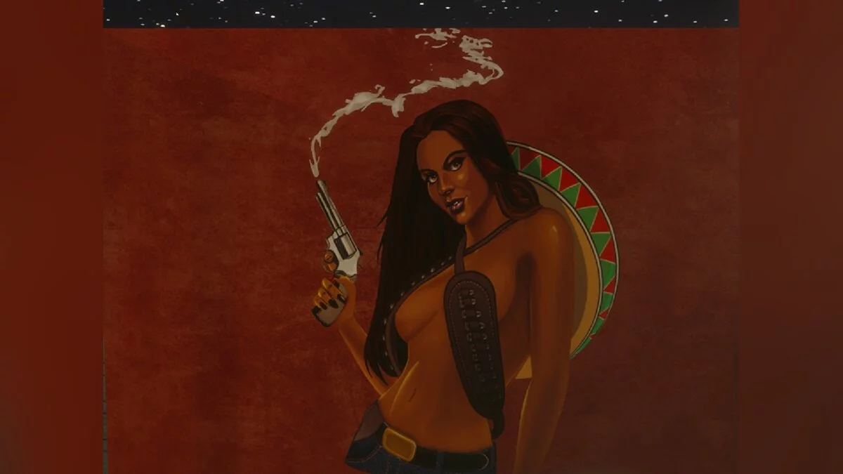 Мурал с мексиканской наездницей / GTA San Andreas: The Definitive Edition