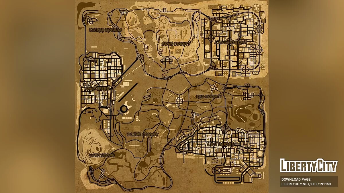 Карта в стиле Вестерна / GTA San Andreas: The Definitive Edition