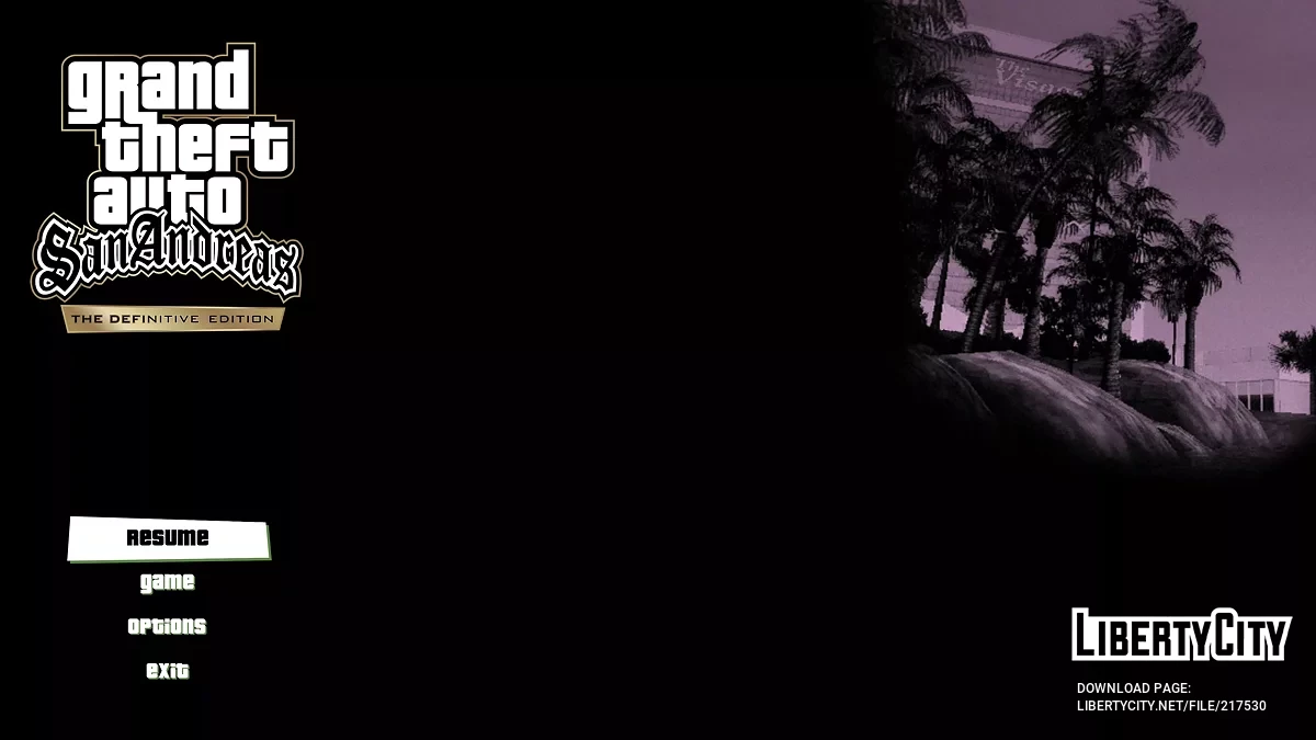 Оригинальные изображения меню для San Andreas The Definitive Edition / GTA San Andreas: The Definitive Edition