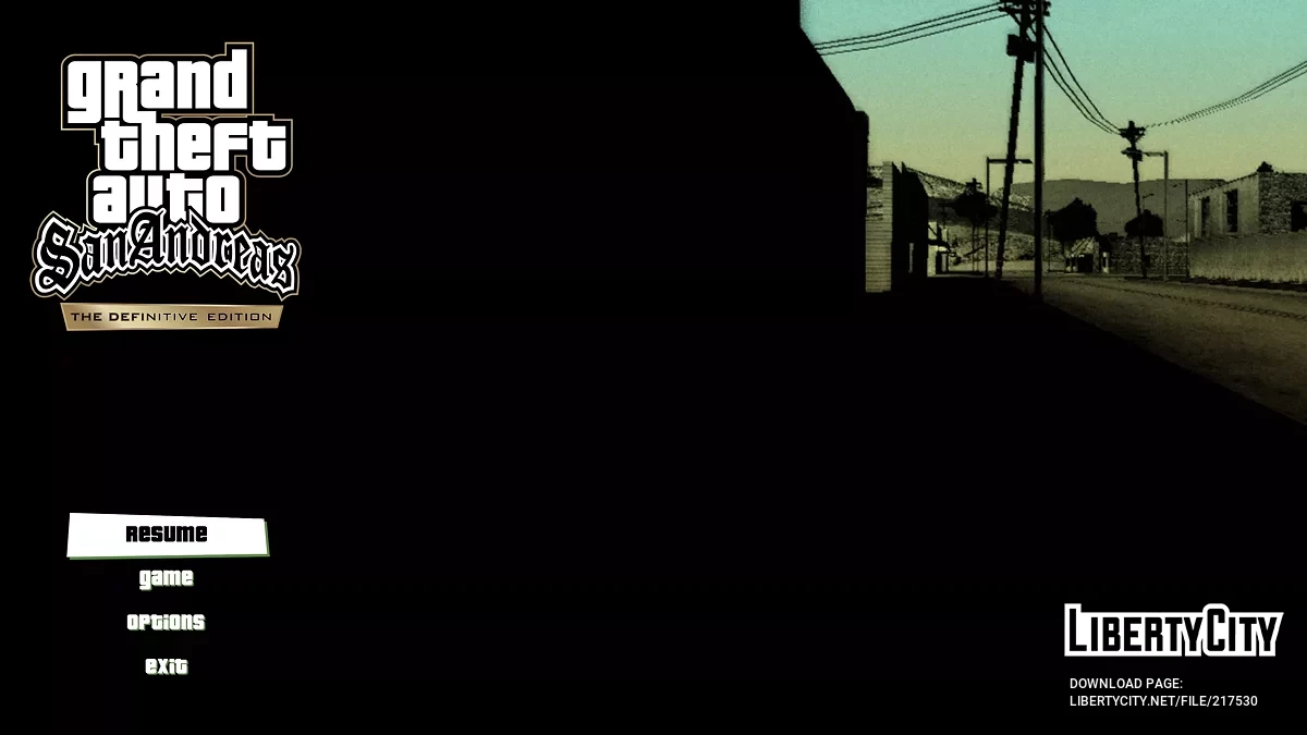 Оригинальные изображения меню для San Andreas The Definitive Edition / GTA San Andreas: The Definitive Edition