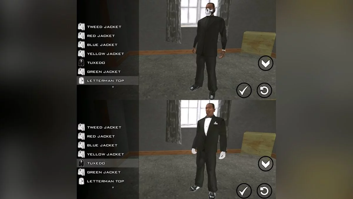 Сборник одежды / GTA San Andreas (iOS, Android)