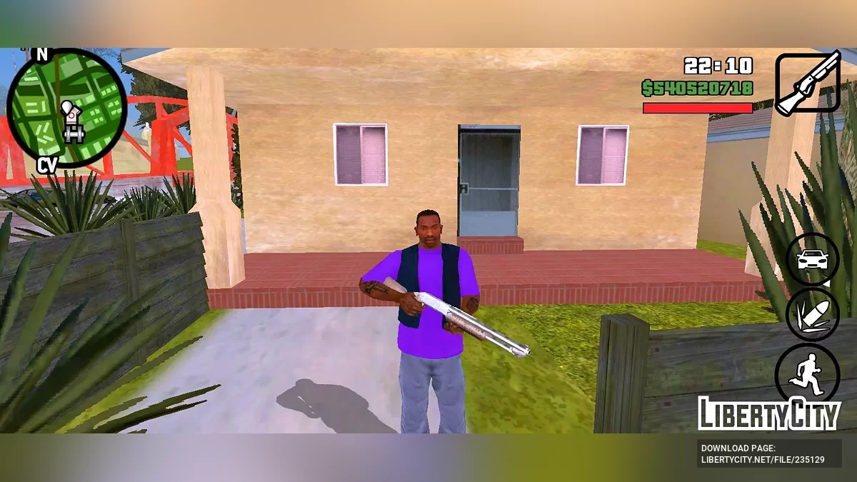 CJ в одежде Ballas / GTA San Andreas (iOS, Android)