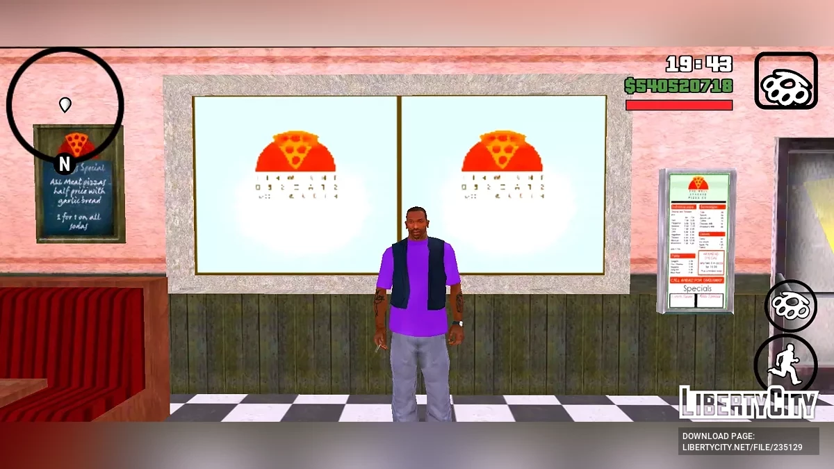 CJ в одежде Ballas / GTA San Andreas (iOS, Android)