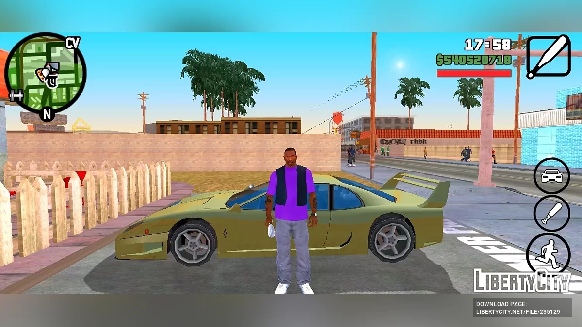 CJ в одежде Ballas / GTA San Andreas (iOS, Android)