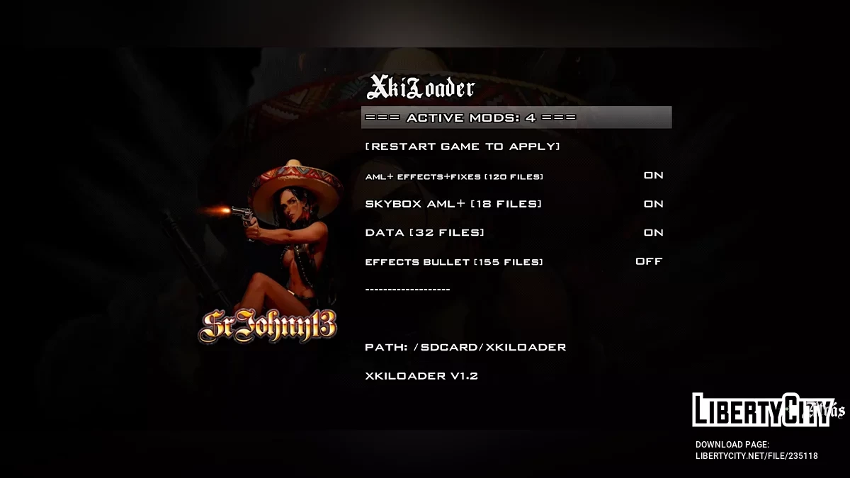 GTAsa AML+ Расширенный проект Brightened - Xkiloader Global (dxt/и т.д./PVR) / GTA San Andreas (iOS, Android)