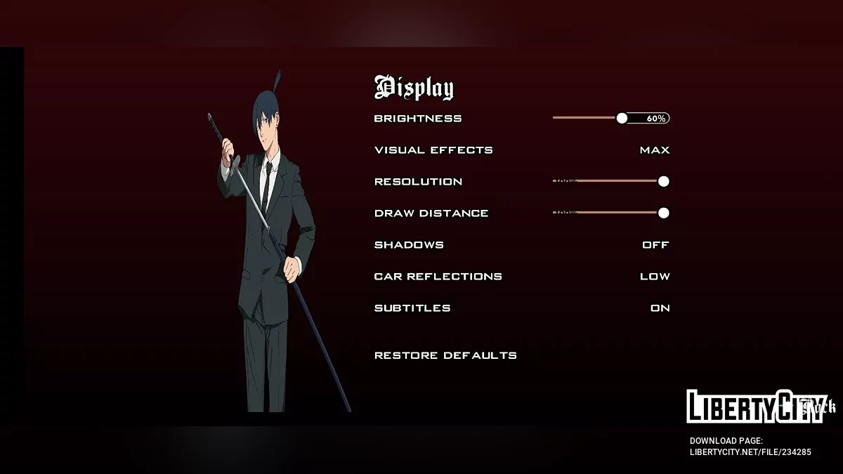 Меню и экран загрузки Человека-пилы для мобильных / GTA San Andreas (iOS, Android)