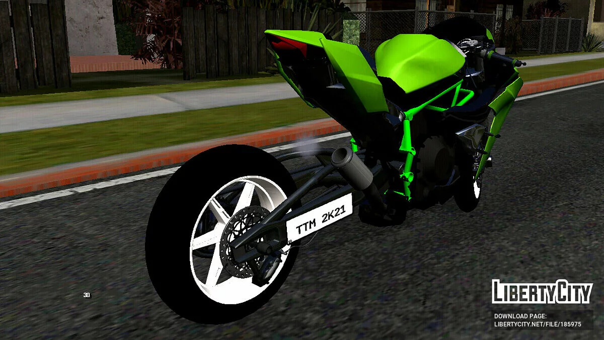 Kawasaki Ninja H2R Drag 2021 (только DFF) / GTA San Andreas (iOS, Android)