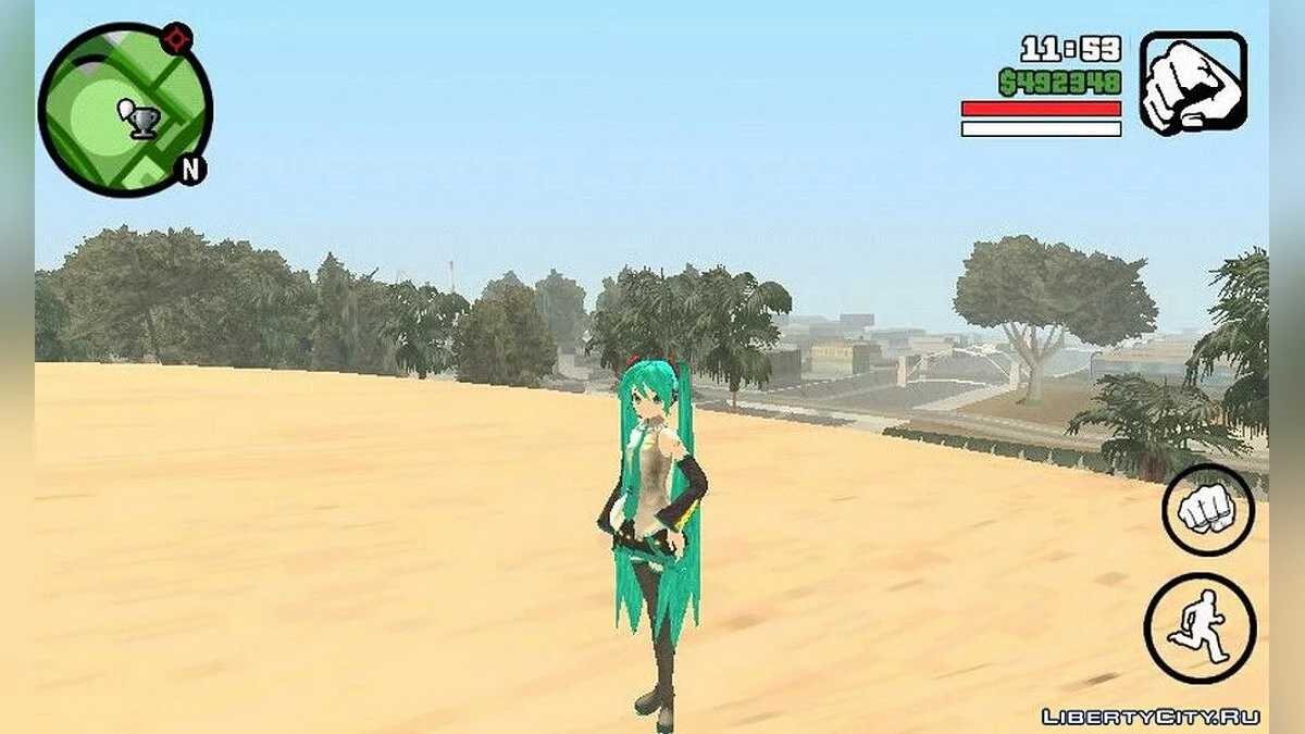 Мику Хатсунэ из аниме / GTA San Andreas (iOS, Android)