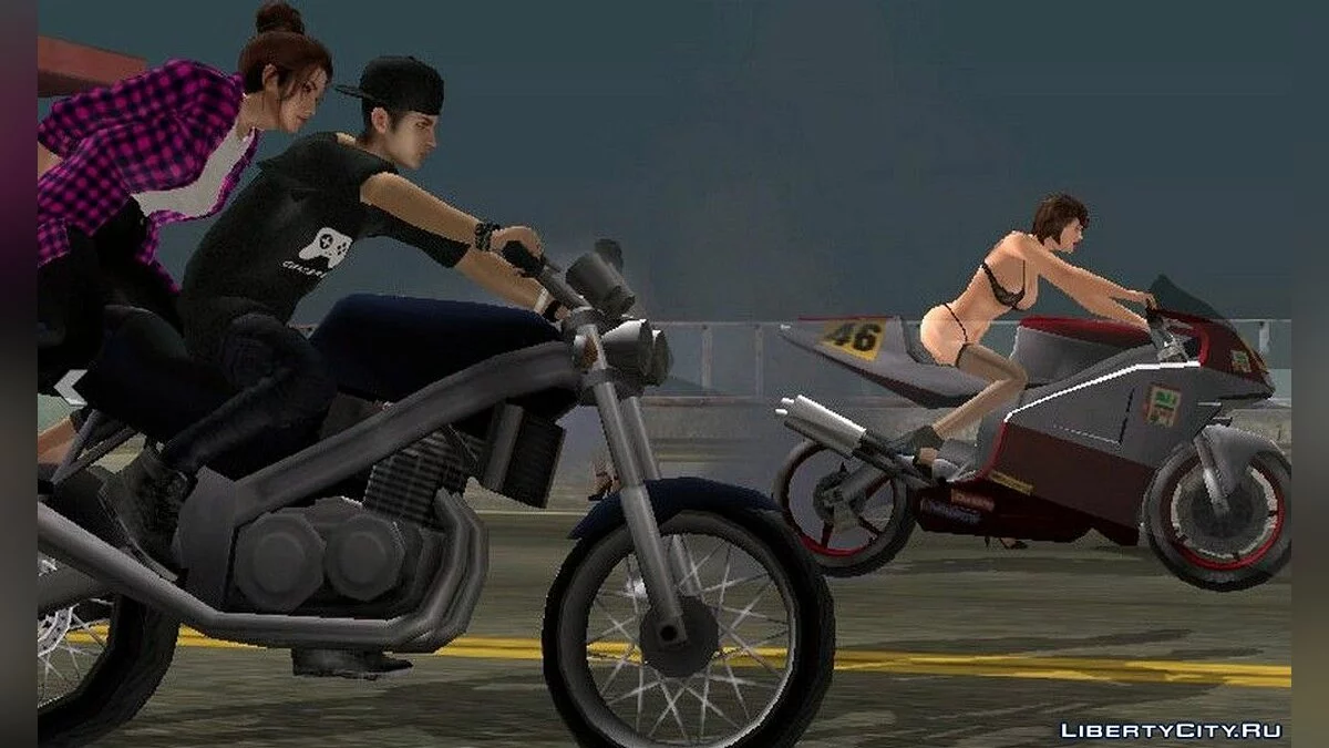 Скин персонажа в черном стиле / GTA San Andreas (iOS, Android)