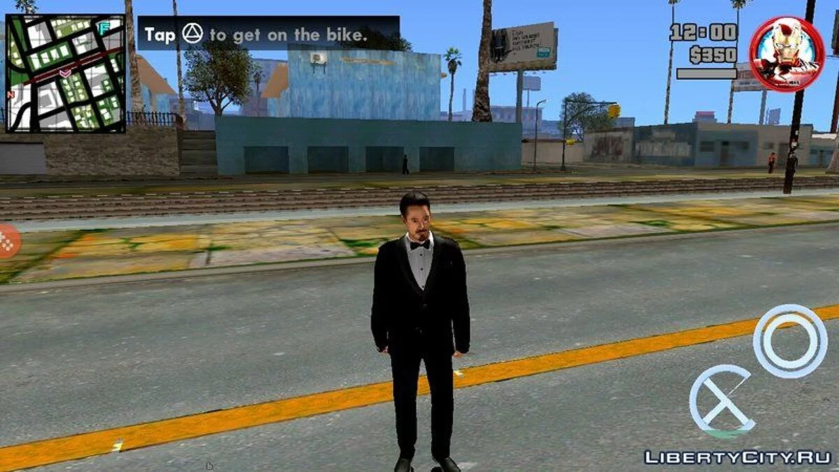 Тони Старк в черном костюме / GTA San Andreas (iOS, Android)