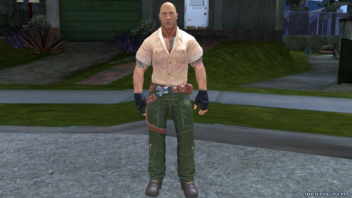 Скачать Dr. Smolder Bravestone из фильма Джуманджи / The Rock для GTA San  Andreas (iOS, Android)