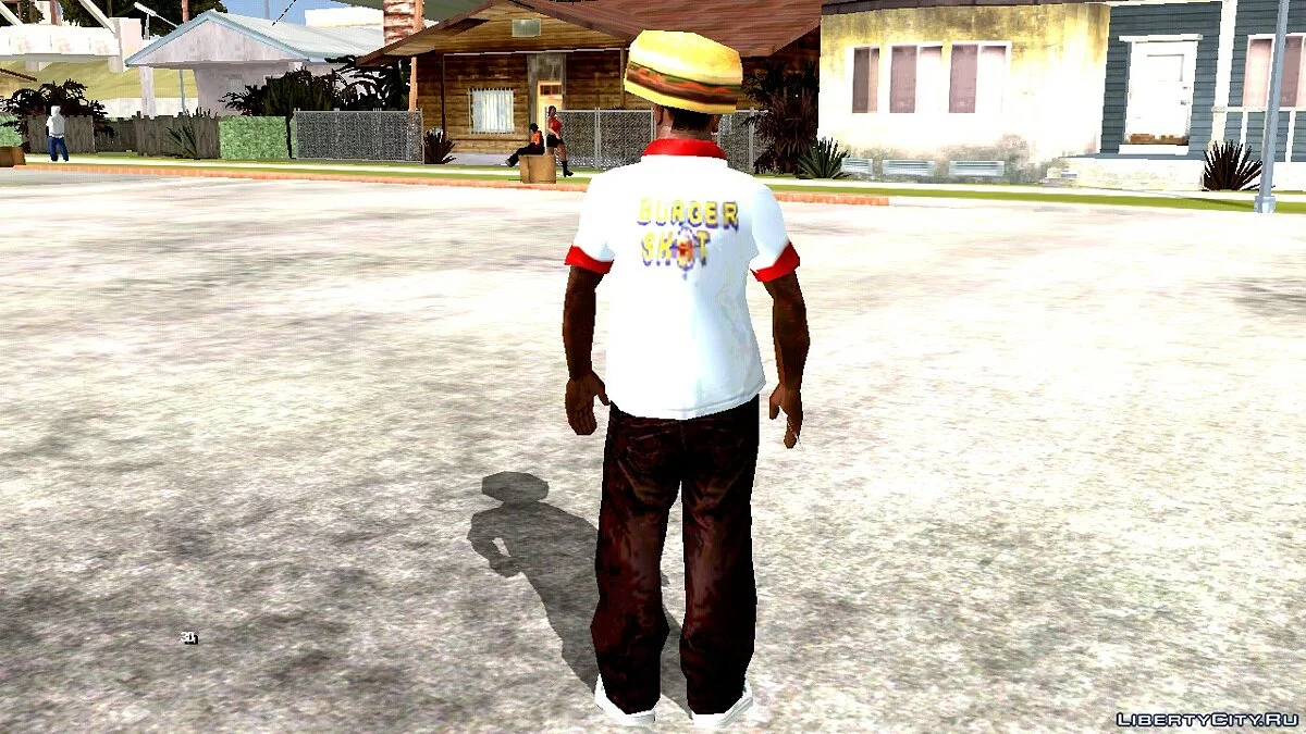 Карл Джонсон в одежде работника Бургер Шот / GTA San Andreas (iOS, Android)