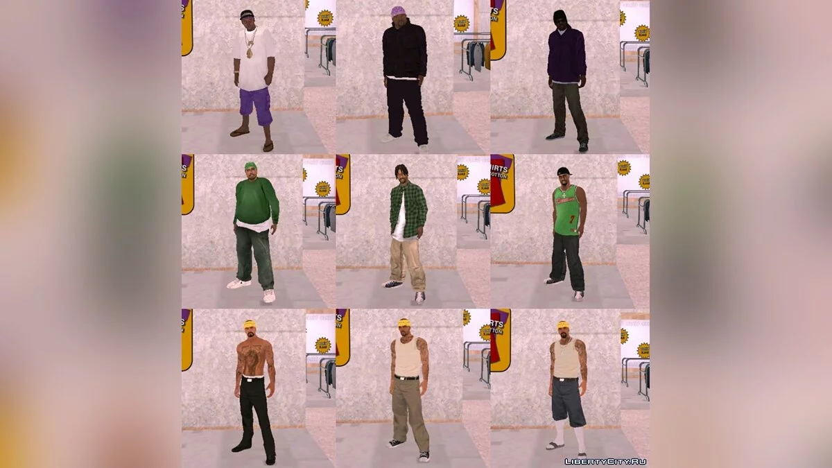 Original HD Peds Pack for Mobile - 277 HD скинов / GTA San Andreas (iOS, Android)