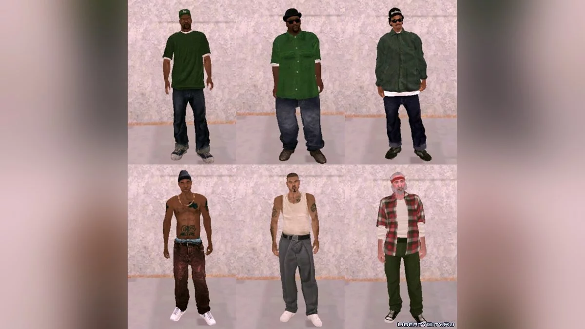 Original HD Peds Pack for Mobile - 277 HD скинов / GTA San Andreas (iOS, Android)