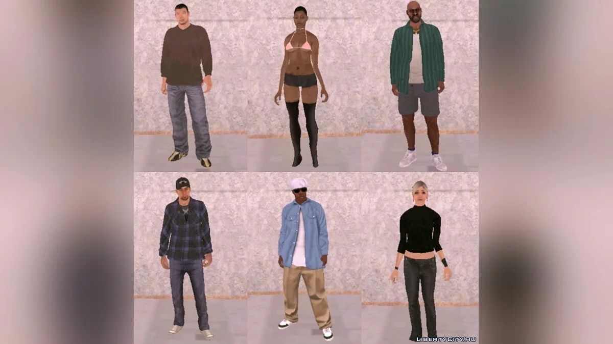 Original HD Peds Pack for Mobile - 277 HD скинов / GTA San Andreas (iOS, Android)
