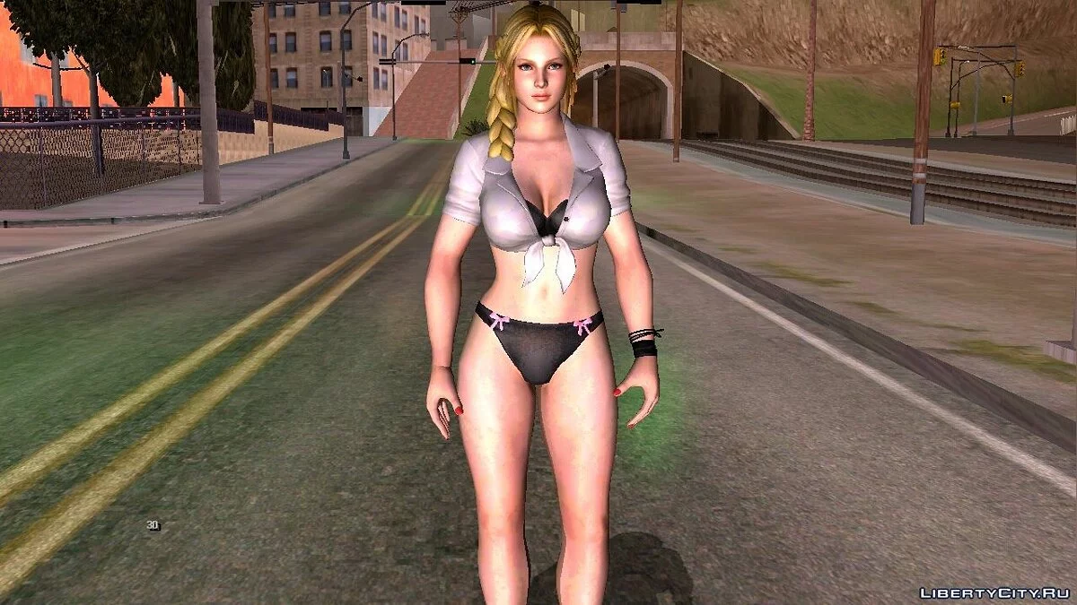 Хелена Дуглас в блузке и нижнем белье / GTA San Andreas (iOS, Android)