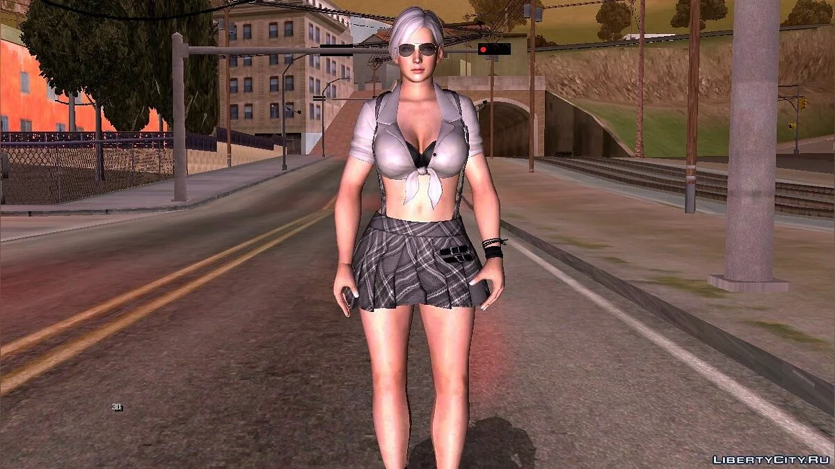Кристи в униформе школьницы  / GTA San Andreas (iOS, Android)
