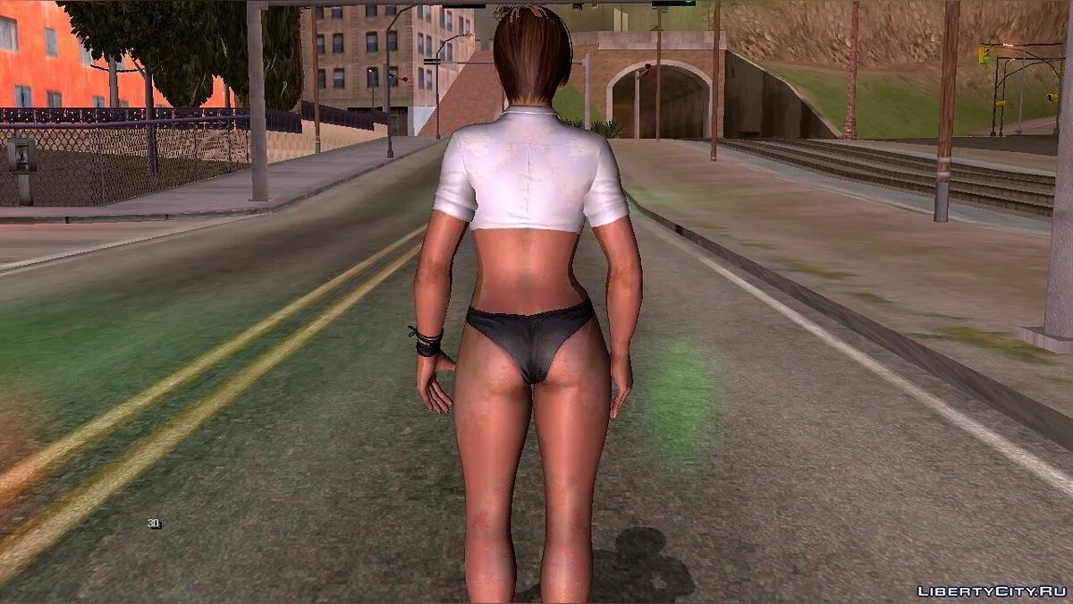 Лиза Хэмилтон в блузке и нижнем белье / GTA San Andreas (iOS, Android)