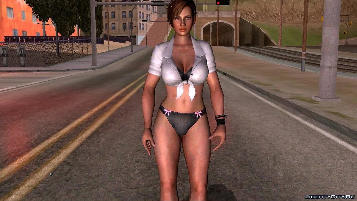 Лиза Хэмилтон в блузке и нижнем белье / GTA San Andreas (iOS, Android)