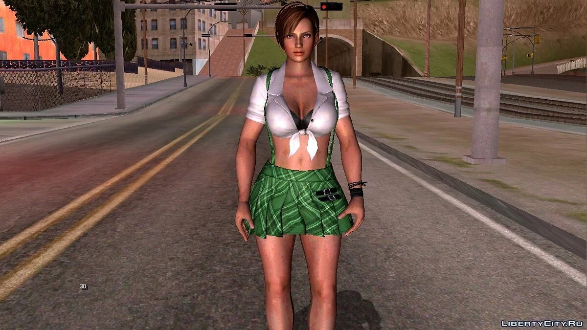 Лиза Хэмилтон в униформе школьницы  / GTA San Andreas (iOS, Android)