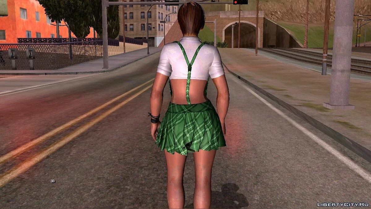 Лиза Хэмилтон в униформе школьницы  / GTA San Andreas (iOS, Android)