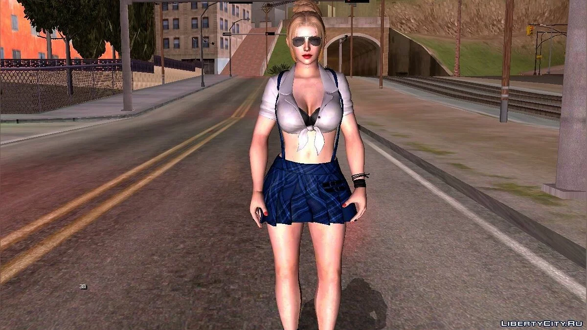 Рэйчел в униформе школьницы  / GTA San Andreas (iOS, Android)