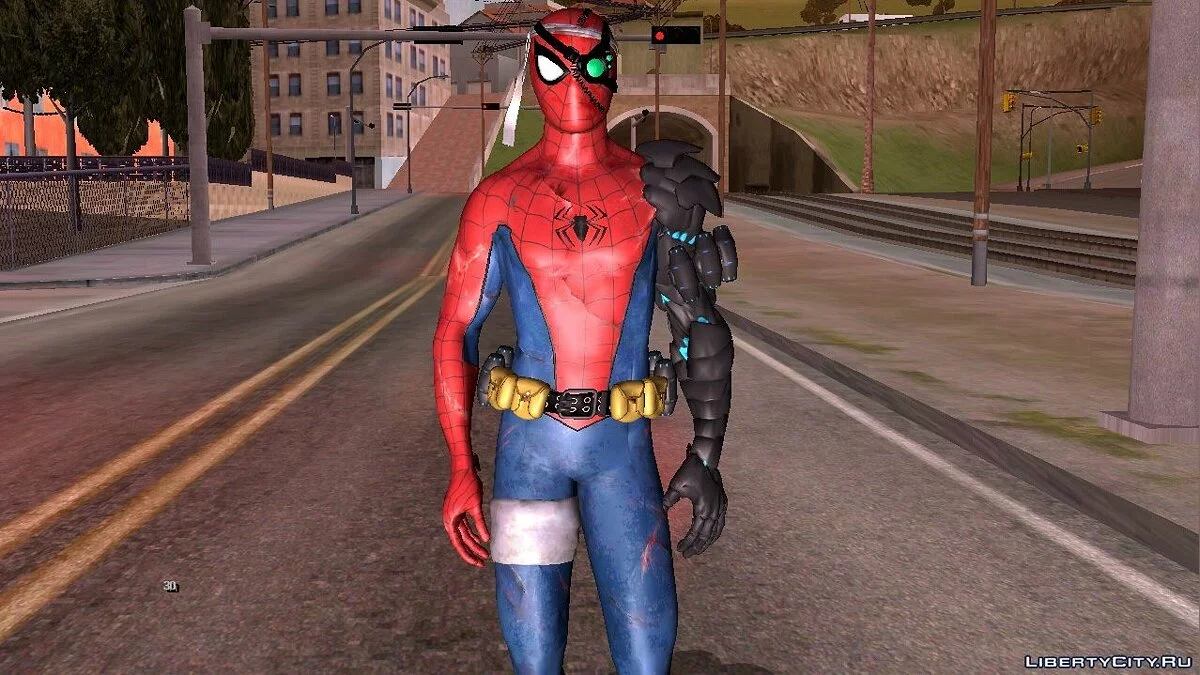 Человек-паук в костюме киборга / GTA San Andreas (iOS, Android)