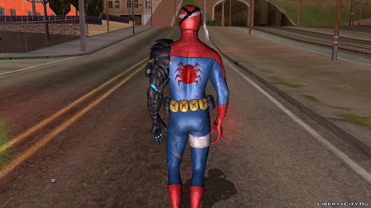 Человек-паук в костюме киборга / GTA San Andreas (iOS, Android)