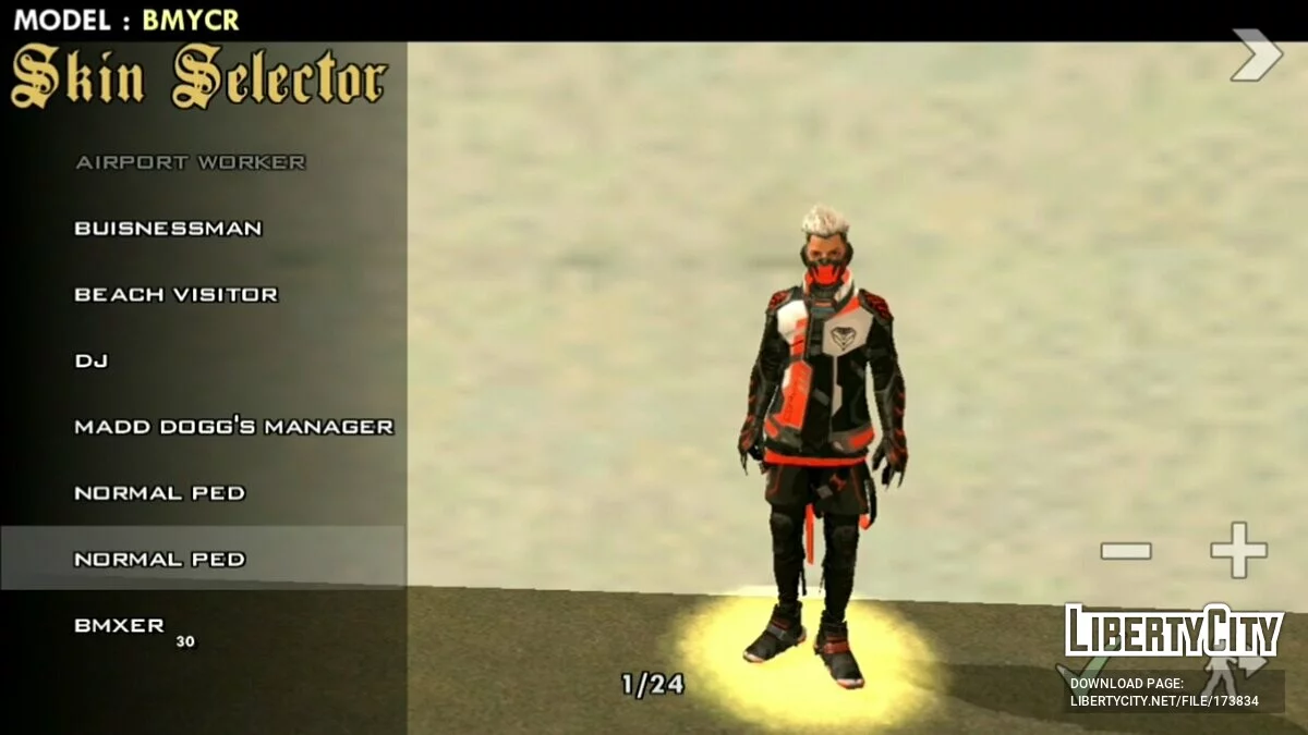 Мужские скины из Free Fire / GTA San Andreas (iOS, Android)