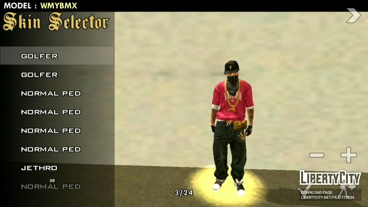 Мужские скины из Free Fire / GTA San Andreas (iOS, Android)