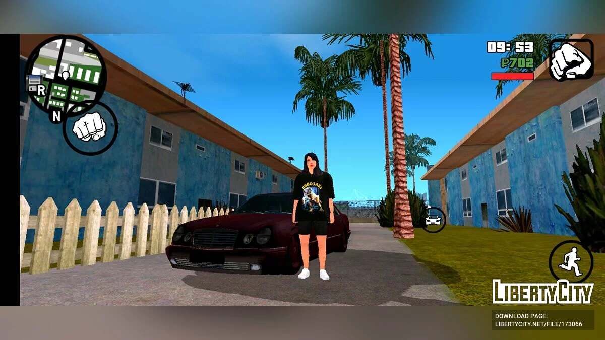 Девушка с футболкой Пивозавр / GTA San Andreas (iOS, Android)