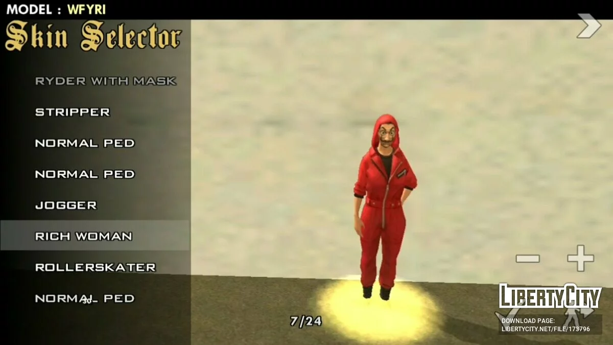 Женские скины из Free Fire / GTA San Andreas (iOS, Android)