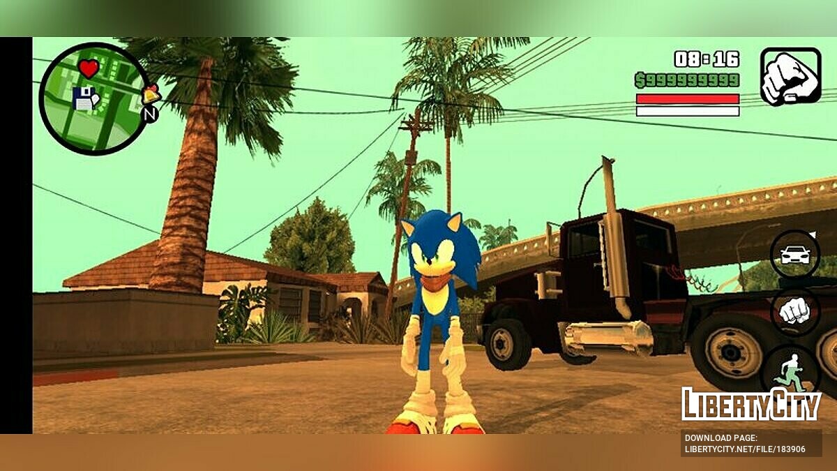 Скачать Соник из Sonic Boom для GTA San Andreas (iOS, Android)