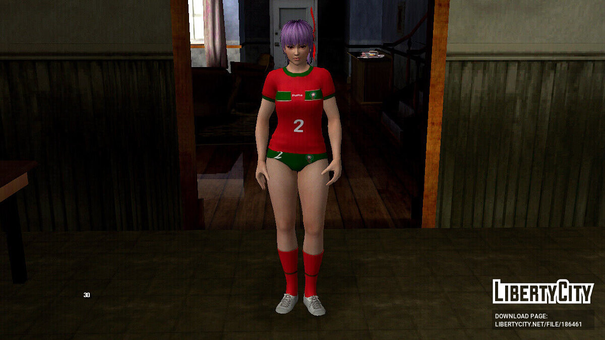 New character Ayane in a Morocco T-shirt (Cup 2022) for GTA San Andreas (iOS, Android)