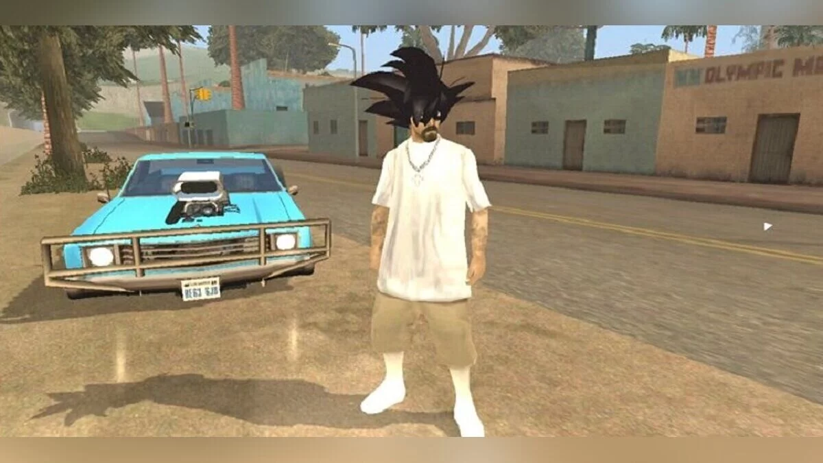 Vla3 с прической Гоку / GTA San Andreas (iOS, Android)
