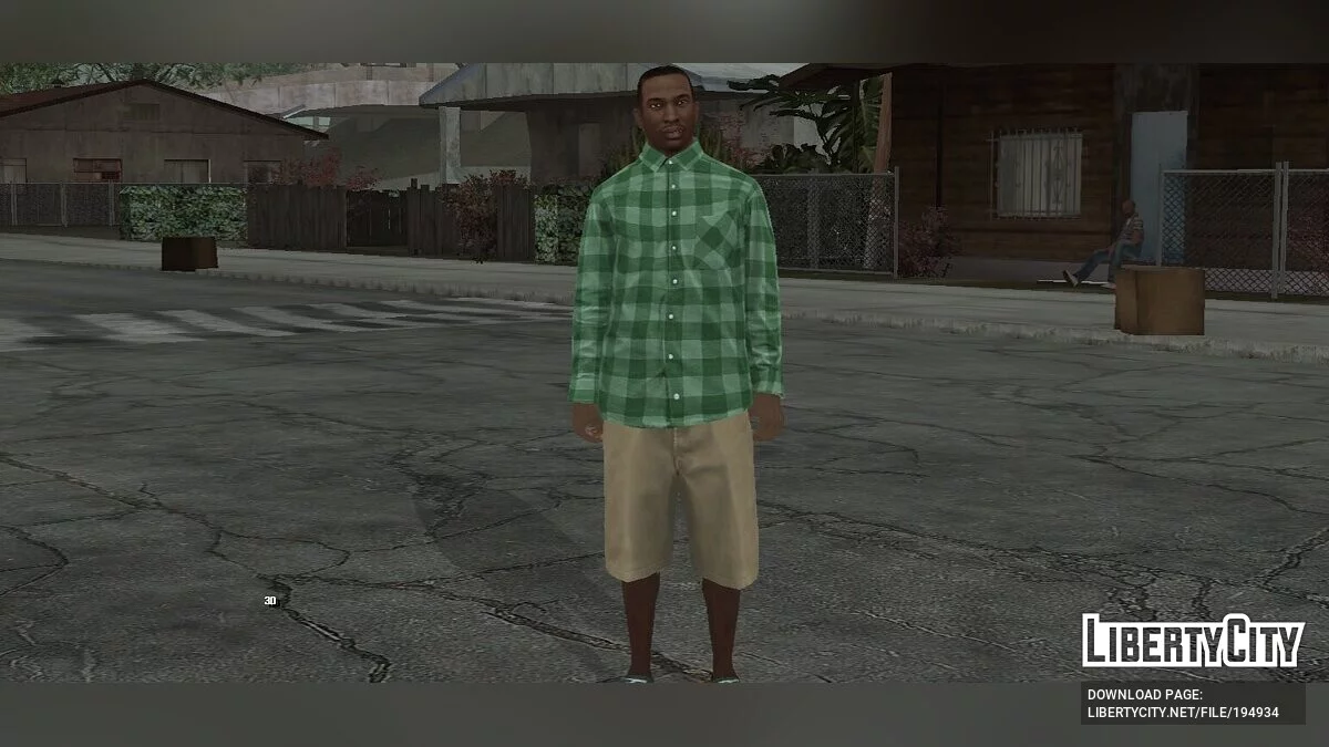HD Карл Джонсон в одежде Grove Street (GTA 5 стиль) / GTA San Andreas (iOS, Android)