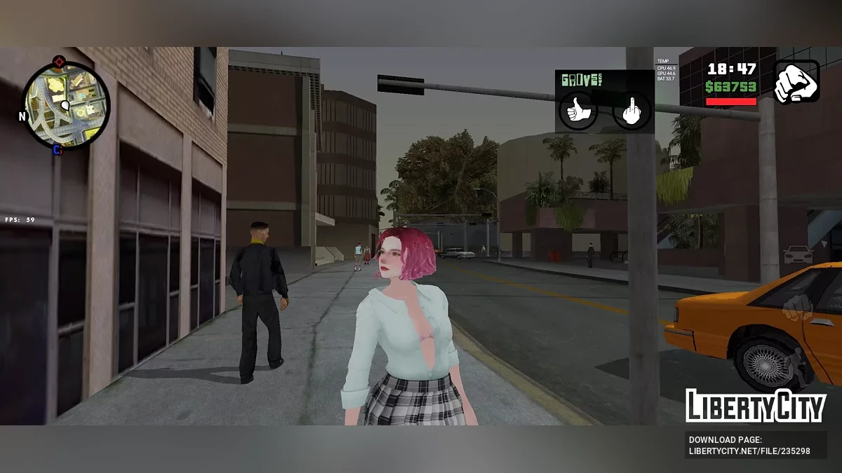 Хэлла в школьной униформе / GTA San Andreas (iOS, Android)