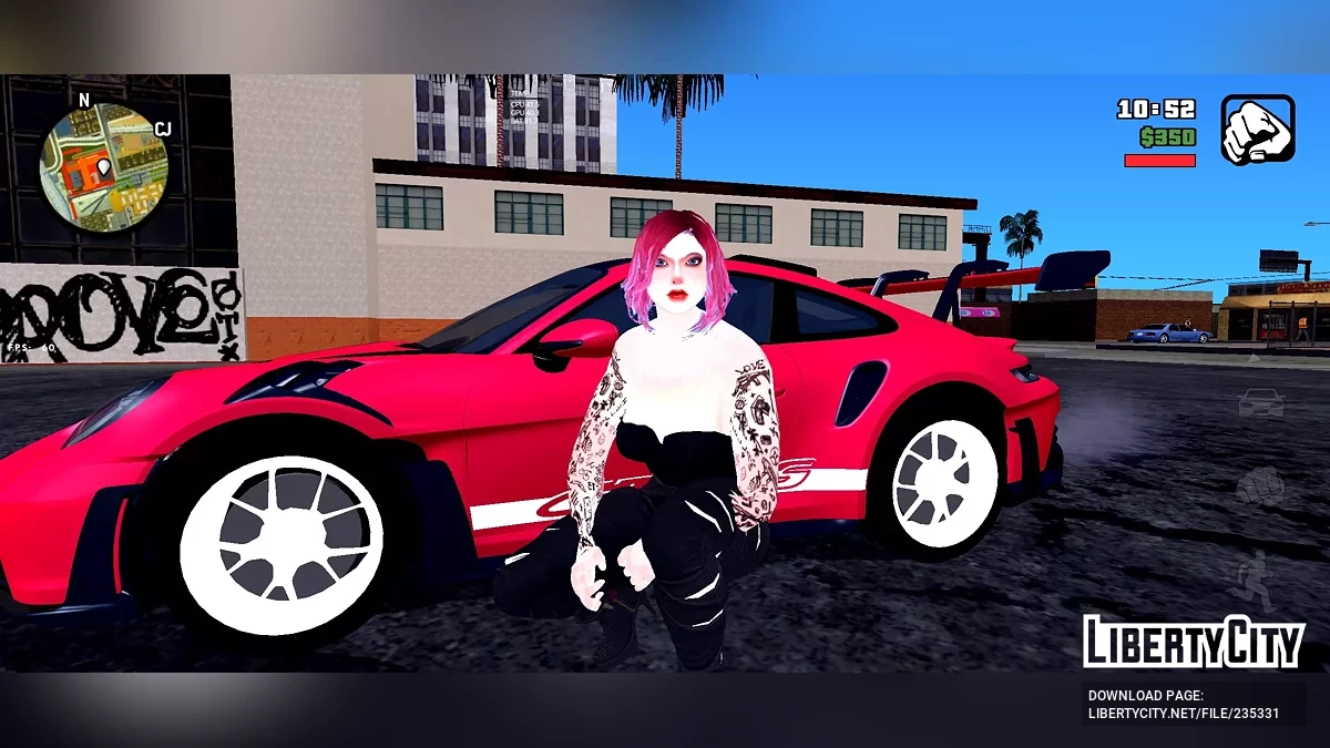 Хэлла в черном корсете и черных брюках / GTA San Andreas (iOS, Android)