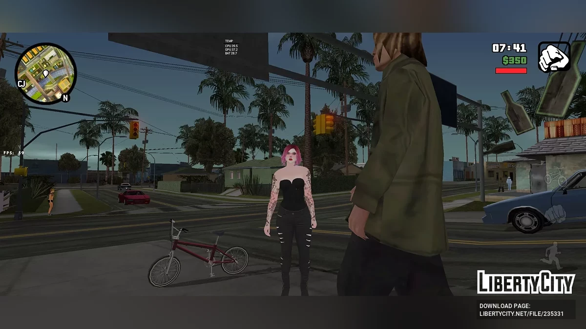 Хэлла в черном корсете и черных брюках / GTA San Andreas (iOS, Android)